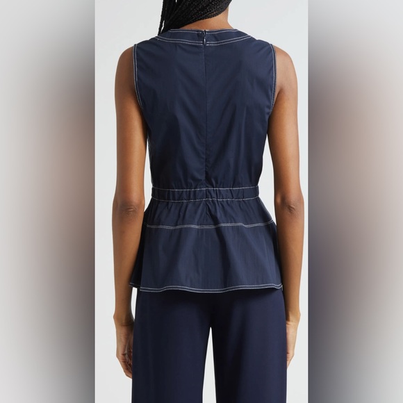 Veronica Beard Nickleby V-Neck Peplum Top Size 8 - Picture 3 of 7